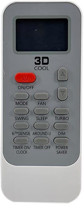 V4 Gadgets Compatible for Whirlpool Ac Remote Original DG11J1-11 DG11J1-34 3D Cool 129 Model Suitable Inverter and Non Inverter AC Series 1 1.5 2 Ton Split and Window Remote Controller(White)