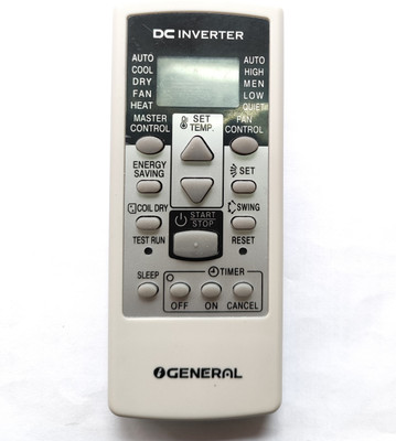 Harsh Enterprises Compatible for O General Inverter Split/window AC remote control DC Inverter AC Remote control with AAA Battery Free O General Remote Controller(White)