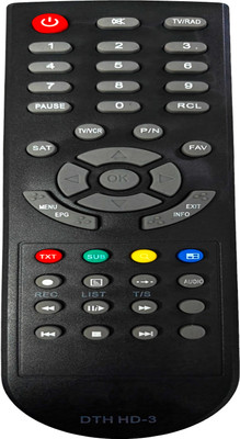 Ehop HD-3 DTH Set Top Box Remote Compatible for (Free Dish) Set Top Box Remote DVB Remote Controller(Black)