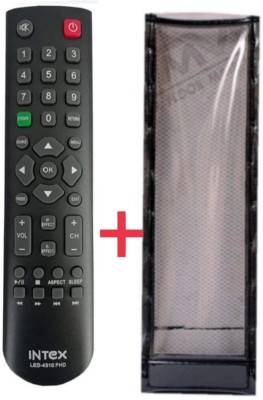 Ethex C-33 New TvR-42 Remote With cover (Remote+Cover) Tv Remote compatible for Intex Smart led/lcd Tv Remote Control Remote Controller(Black)