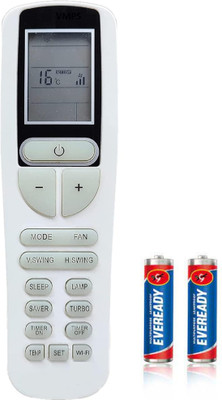 Shivish Voltas Air Conditioner Remote Compatible For Vol tas AC Remote Control With 2 FREE AAA Batteries (133B) With Wifi Function Voltas Remote Controller(White)