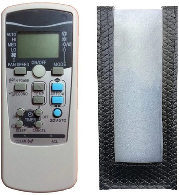 BhalTech VE- 25 PU Leather Case Cover Perfect Fitting Specially Designed Fully Protective (Only Remote Cover) Pls Check Your Remot Dimensions Compatible for Mitsubishi AC Remote Controller(Black)