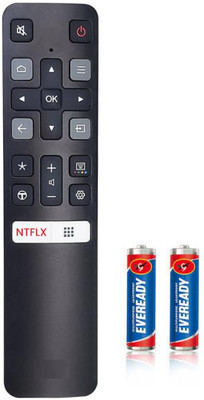 Shivish TCL TV Remote Control Compatible with TCL Television Remote 2 FREE AAA Batteries Suitable for T C L Smart Android 4K UHD QLED LED TV Remote RC802V(Without Voice) TCL Remote Controller(Black)