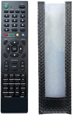 BhalTech VC114 LX291 PU Leather Case Cover Perfect Fitting Specially Designed Protective (Only Remote Cover) Pls Check Your Remote Dimensions Compatible for VIDEOCON TV Remote Controller(Black)