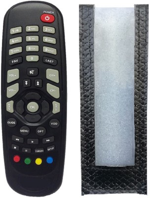 LipiWorld Remote With Cover Set Top Box Remote Control Compatible For  GTPL / Hathway / Den Remote Controller(Black)