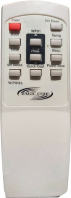 NixGlobal 120 MAGICOOL AC Remote Compatible with WHIRLPOOL 1 / 1.5 / 2 TON AC Remote Controller(White)