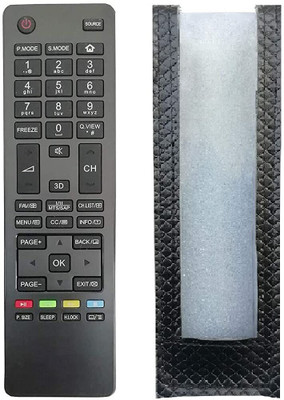 BhalTech HTR-A18H PU Leather Case Cover Perfect Fitting Specially Designed Protective (Only Remote Cover) Pls Check Your Remote Dimensions Compatible for Haier TV Remote Controller(Black)
