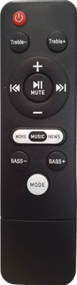 LipiWorld Home Theater System Remote Control (MODE) Compatible for Sound bar Remote Boat Sound bar Remote Remote Controller(Black)