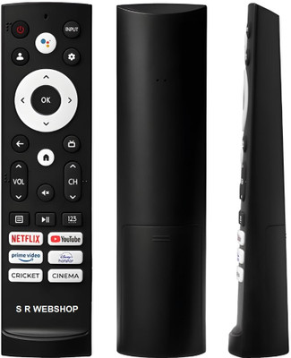S R WEBSHOP K2 Remotes Fit for VU Cinema GloLED 4k Smart LED Google/Android TV Remote Controller(Black)