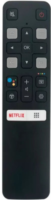 Crystonics Remote Control Compatible for TCL Voice Assistance LED Smart HD 4K LED TV TCL Smart TV Remote RC802V Model with Google Assistant Remote Controller(Black)