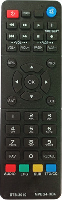 LipiWorld STB-3010 Set Top Box Remote with WiFi Compatible For  DD Free Dish Remote Controller(Black)