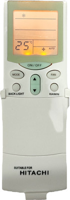 Harsh Enterprises Compatible for Hitachi Split/Window AC Remote control with Stand Side Flip open Model AC Remote control with Battery Free Hitachi Remote Controller(White)