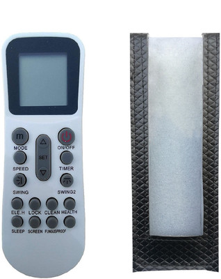 LipiWorld 125 AC Remote ( Remote with Cover ) Compatible For  Bluestar/Lloyd AC Remote Controller(Grey)