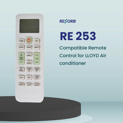 RESORB RE 253 Air Conditioner Remote Compatible with Split/Window AC compatible for Godrej AC/Split AC/Window AC Remote Controller(White)