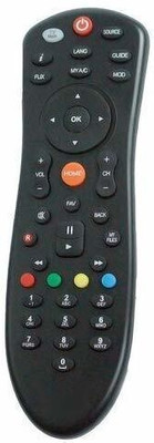 Woniry Remote Compatible with All Dish TV SD/HD Set-Top Box with Recording Function Dishtv Remote Controller(Black)