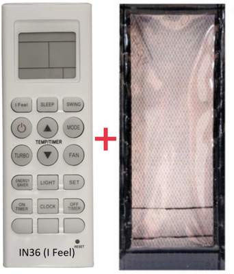 Ethex Remote+Cover Ac Remote compatible for Lloyd Ac (Ifeel button) With PU Leather Protective Cover( EXACTLY SAME REMOTE WILL ONLY WORK) Remote Controller(Black)