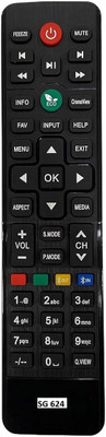 SHIELDGUARD Remote Control 624 Compatible for Micromax LED TV Remote Controller(Black)