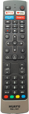 Harsh Enterprises RM-L1661 Compatible for Huayu Led TV Remote control Suitable for all types Vu models Smart remote control with Free Battery VU Remote Controller(Black)