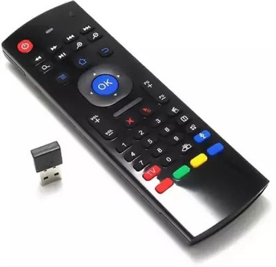 TVE 2.4Ghz Wireless Keyboard Air Mouse Remote 3 in 1 HOM, ALL CHAINA LED, Smart TV Remote Control, Android TV Box, Android,Mac Os,Windows Remote Controller(BALCK)