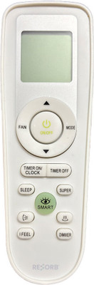RESORB RE 181 Compatible for VOLTAS / york D3FB model 25HE13, 32HE13 ATMA, BF-45, D3FB Split AC Remote Controller(White)