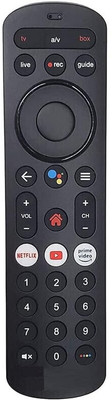 QIBOX Original Skretch less Xtream remote control with voice command compatible with AIRTEL Xstream Set Top Box Remote Controller(Black)