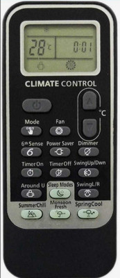 RISHI ENTERPRISES THIS REMOTE IS COMPATIBLE FOR AC WITH CLIMATE CONTROL FETURE WHIRLPOOL Remote Controller(Black)