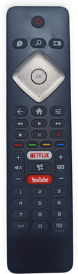 Ehop Compatible Remote Control for  Smart Tv 6600 7600 Series With youtube Philips Remote Controller(Black)