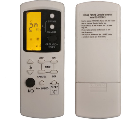 LipiWorld 39 AC Remote Control With Display Light Backlight Compatible For  VOLTAS AC Remote Controller(Grey)