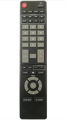 Akshita 0144440 5 IN 1 TV Compatible For TV Remote Control Jukebox Function Crown/Bush/VIDEOCON/Mr.Light/Santonics Remote Controller(Black)