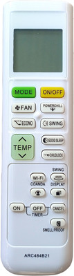 LipiWorld 214 ARC484B21 AC Remote Control Compatible For  DAIKIN AC Remote Controller(Grey)