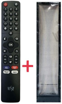 Ethex C-20 New TvR-119 Remote With cover (Remote+Cover) Tv Remote compatible for Vise Smart led/lcd Tv Remote Control Remote Controller(Black)