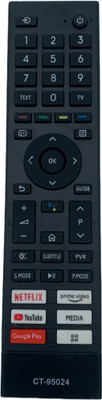 NixGlobal CT-95024 Remote without Voice Control Compatible with TOSHIBA / HISENSE 4K SMART LED LCD TV Remote Controller(Black)