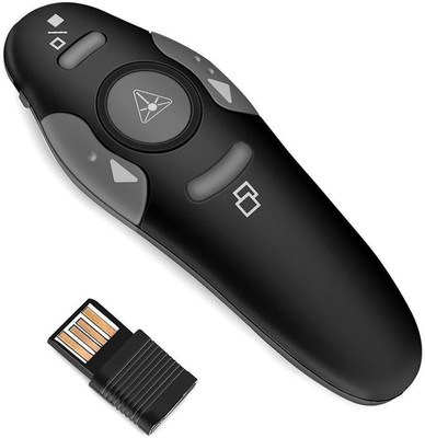 TIZOQ USB Wireless Remote Control USB Presenter Wireless Remote Presenter Device for Laptop, Desktop, Slideshow Laser Pointer Windows & MAC Remote Controller(Black)