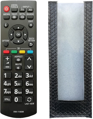 LipiWorld 1180M TV Remote Control (with Remote Cover) Work with Almost All Compatible for Panasonic Led Tv Remote Controller(Black)