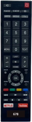 Upix 678 Smart TV Remote with YouTube & Netflix (No Voice) Compatible for Toshiba LCD/LED TV(No Voice) (EXACTLY SAME REMOTE WILL ONLY WORK) Remote Controller(Black)
