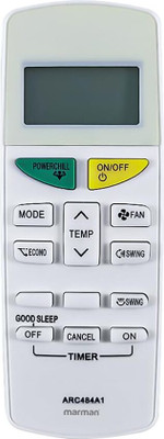 Marman Compatible with Daikin AC Remote Control ARC484A1 Model 132C Suitable for 1 | 1.5 | 2 Ton Split and Window AC - Match Remote Key by Key with Existing Daikin Air Conditioner Remote Controller(White)