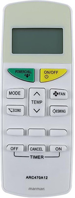 Marman Compatible with Daikin AC Remote Control Model 132I Suitable for 1 | 1.5 | 2 Ton Window and Split AC - Match Remote Key by Key with Existing Daikin AC Remote Controller(White)