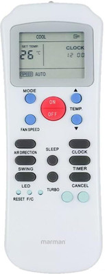 Marman Compatible with Carrier Ac Remote Control R14A/E Model 82A Suitable for 1 | 1.5 | 2 |Ton Split and Window AC- Match Remote Key by Key With Existing Carrier AC Remote Controller(White)