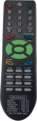 Akshita RC-28 256CH 500CH TV Compatible For Universal TV Remote Control SALORA T-Series JUMBO WESTON BUSH OSCAR Remote Controller(Black)