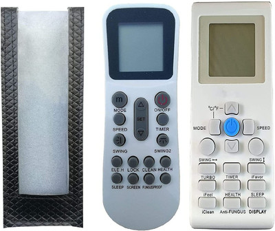 BhalTech PU Leather Remote Case Cover Perfect Fitting Fully Protective Only Remote Cover Pls Check Your Remote Dimensions Compatible for Bluestar/Lloyd VIDEOCON AC Remote Controller(Black)