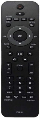 Tke Home Theatre Remote No. PH31, Compatible/Replacement for  DVD Philips Remote Controller(Black)