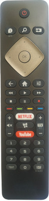 LipiWorld LCD LED Smart HD TV Remote Control With Netflix YouTube Function Compatible For Philips Tv Remote Controller(Black)