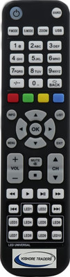 Kishore Traders Compatible Universal Remote Control For All Non Branded/Local/Chinese Led Tv Avion Led Tv Remote Controller(Black)
