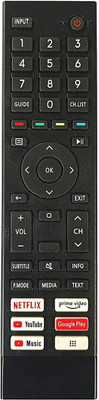 BhalTech LED LCD Smart TV Remote with Netflix YouTube Prime Video Google Play Function Compatible for Hisense Remote Controller(Black)