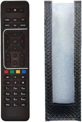 BhalTech DTH PU Leather Case Cover Perfect Fitting Specially Designed Protective Remote (Only Remote Cover) Pls Check Your Remote Dimensions Compatible AIRTEL PIX DTH Remote Controller(Black)