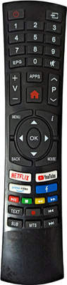 Ehop Compatible Remote Control for  Smart tv with Youtube,Prime Video Buttons Impex Remote Controller(Black)