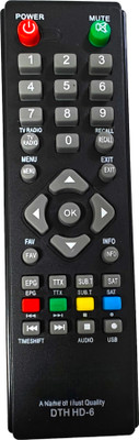 Ehop DTH Set Top Box Remote Compatible for (Free Dish) Dapic 3050 Set Top Box Remote DVB Remote Controller(Black)