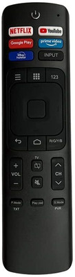 LRIPL LX392-01 [Without Voice Command] Replacement Remote Control, Hotkeys- Netflix, Prime Video, Disney+, and YouTube Comaptible with VU SMART TV, HISENSE SMART TV Remote Controller(Black)