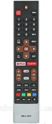 TIZOQ Non Voice Supported Replacement Remote Control Compatible for Thomson Smart TV (RM-L1670) Thomson Smart TV Remote Controller(Black)