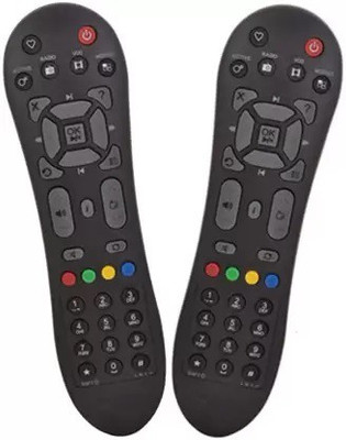 HDF Compatible for Videocon D2H (Pack of 2 - Combo Offer) Videocon D2H TV Remote Controller(Both Black)